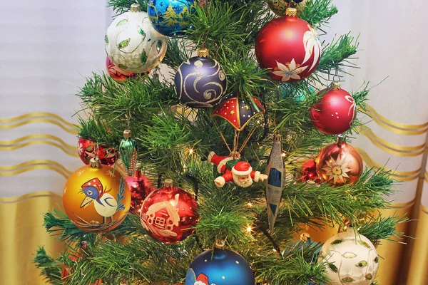 Jouets Noël Sur Arbre Noël — Photo