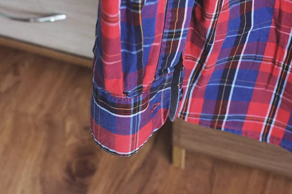Texture of checkered flannel shirt