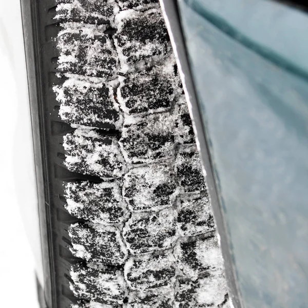 Neumáticos Coche Nieve — Foto de Stock