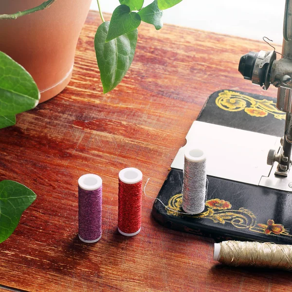 Sewing Thread Sewing Machine — Stock Photo, Image