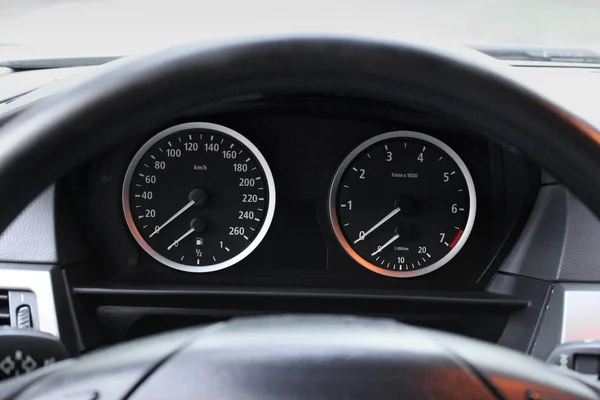 Car Dashboard Illuminated Panel Speed Display Stock Picture