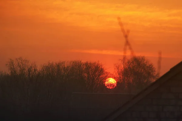 Beautiful sunset in spring — Stock Photo, Image