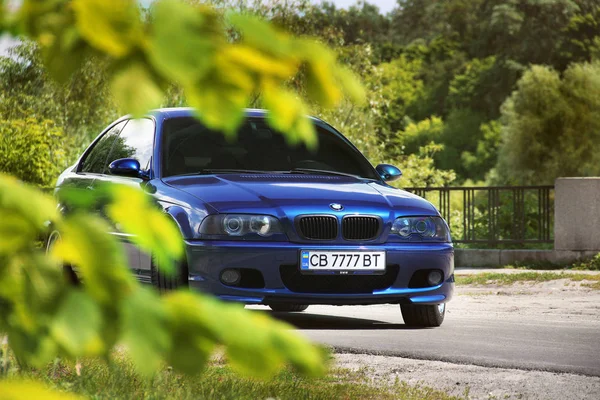 Czernihów, Ukraina-24 maja, 2019: BMW E46 samochód sportowy w CIT — Zdjęcie stockowe