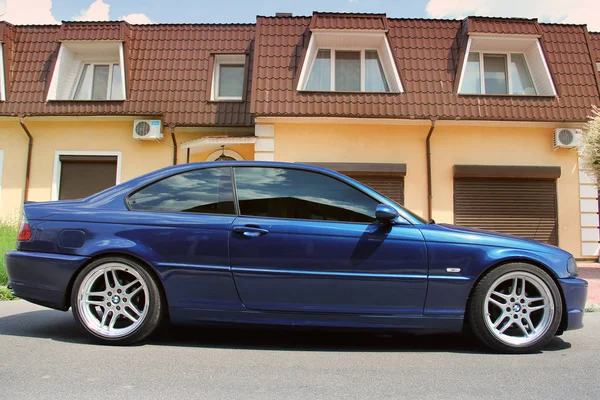 Czernihów, Ukraina-24 maja, 2019: BMW E46 samochód sportowy w CIT — Zdjęcie stockowe