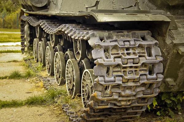 Pereyaslav-Khmelnitsky, Ukraine - August 11, 2019: Old military equipment. Abstract photo. Old tank — Stock Photo, Image