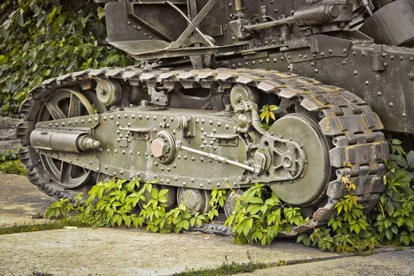 Pereyaslav-Khmelnitsky, Ukraine - August 11, 2019: Old military equipment. Abstract photo. Old tank — Stock Photo, Image