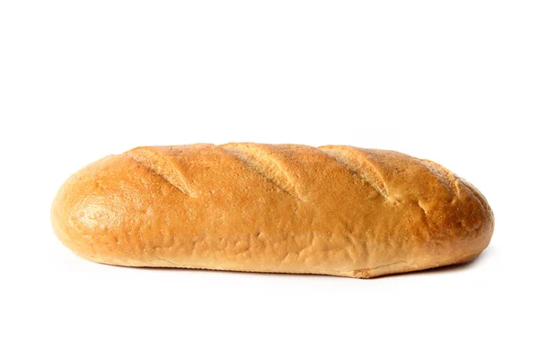 Langes Brot Auf Weißem Hintergrund Weißes Hefebrot Backwaren — Stockfoto