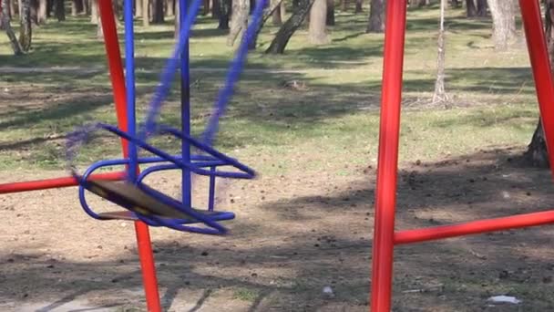 Swing Playground Recreation Desolation Emptiness — Stock Video