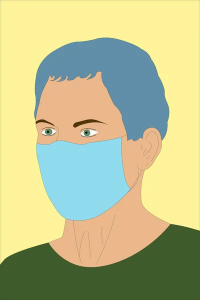 Masked Guy Medical Mask Virus Protection — Stock Photo, Image