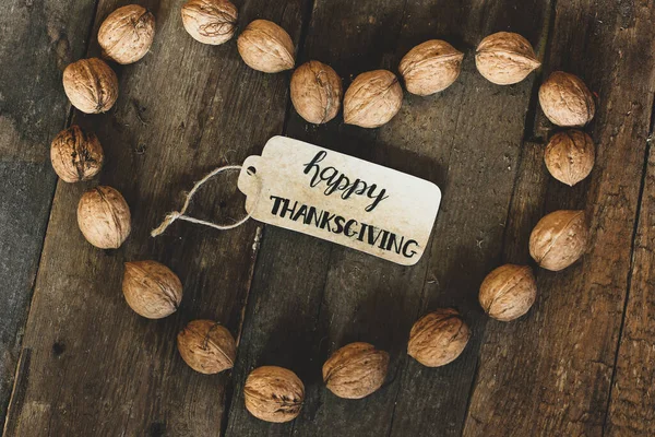 День Благодарения Фон Дня Благодарения Карту Открытка Орехи — стоковое фото