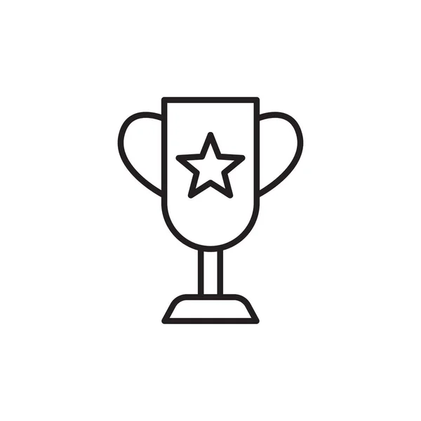 Значок Лінії Нагородження Чашки Зіркою Кубок Чемпіонів Або Знак — стоковий вектор