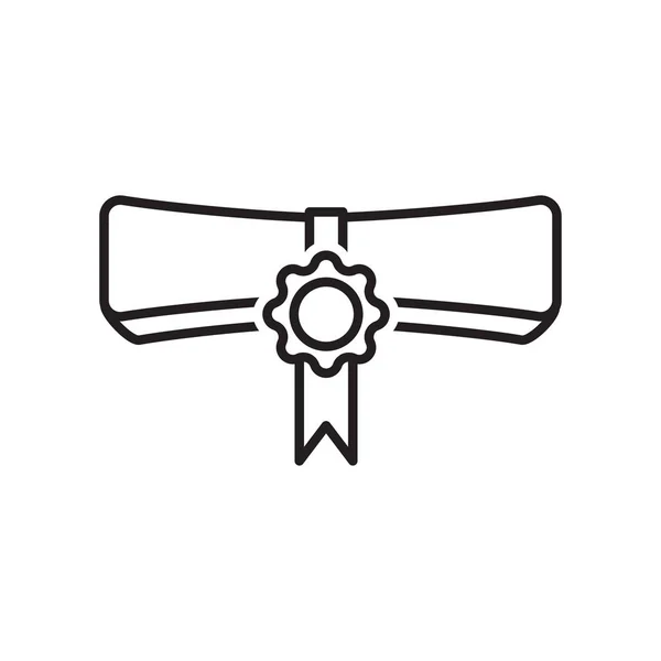 Icono Línea Del Certificado Adjudicación Con Insignia — Archivo Imágenes Vectoriales
