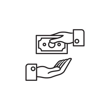 İki eli para vermek, basit simgesi