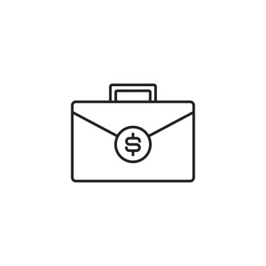 Bavul dolar işareti olan basit simgesi