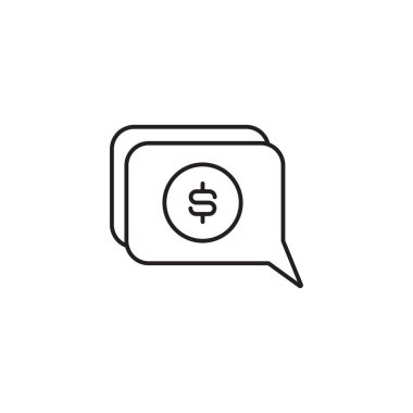 Para işareti ile balon metninin satırı simgesi