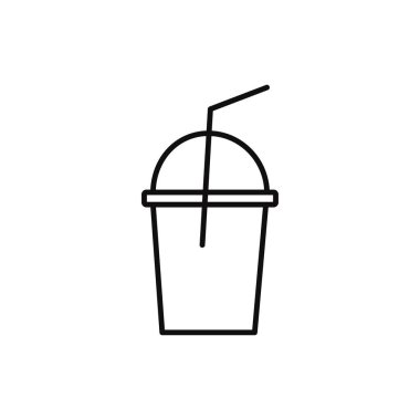 Tea cup bottle line icon