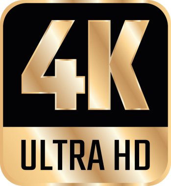 Ultra HD 4K simgesi. Kırpma yolu ile resim.