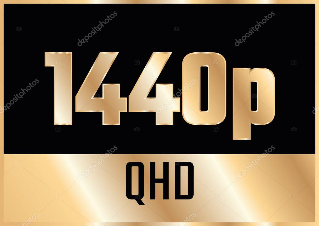 1440 pixel wide video or tv screen resolution vector icon