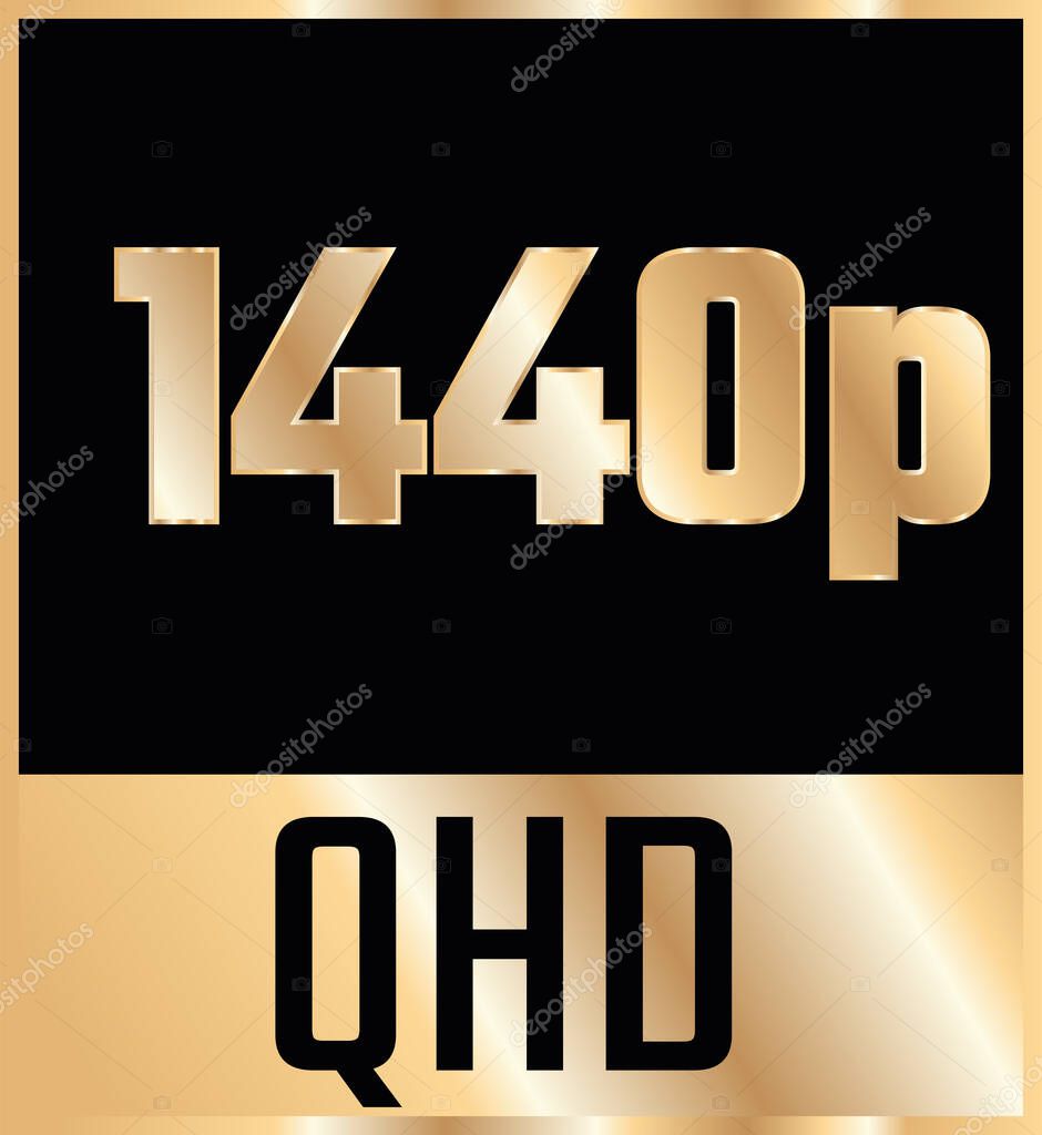 1440 pixel wide video or tv screen resolution vector icon