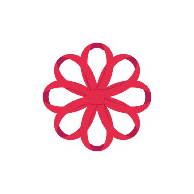 Kırmızı vektör yayı. Kırmızı karikatür vektörü kırmızı etiket ile kurdele saten papyonlar xmas hediyeleri, mevcut kartlar ve beyaz arkaplanda izole edilmiş lüks paket