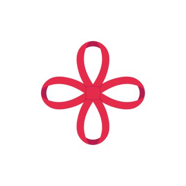 Kırmızı vektör yayı. Kırmızı karikatür vektörü kırmızı etiket ile kurdele saten papyonlar xmas hediyeleri, mevcut kartlar ve beyaz arkaplanda izole edilmiş lüks paket