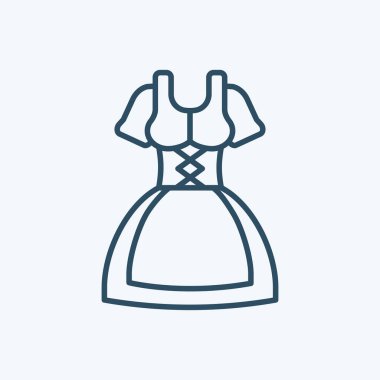 Bavyeralı Kadın Simge Logo Vektörü izole edildi. Oktoberfest Simgesi Set. Düzenlenebilir Vuruş ve Piksel Mükemmel.