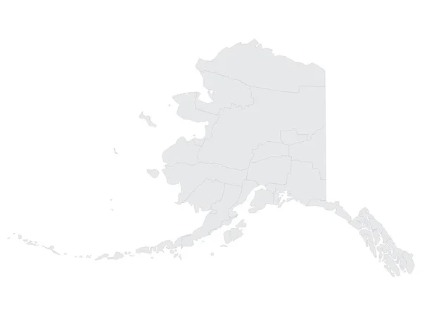 Mapa Los Condados Electorales Planas Grises Del Estado Federal Alaska — Archivo Imágenes Vectoriales