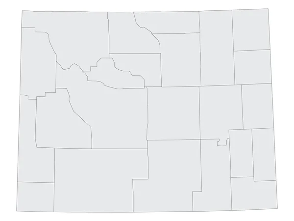 Grey Flat Election Counties Map Usa Federal State Вайомінг — стоковий вектор