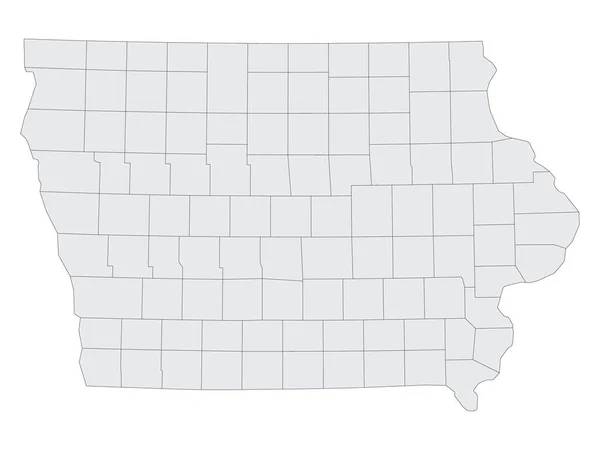 Mapa Los Condados Electorales Planas Grises Del Estado Federal Iowa — Archivo Imágenes Vectoriales