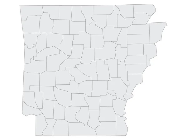 Grey Flat Election Counties Mapa Kraju Związkowego Arkansas Usa — Wektor stockowy