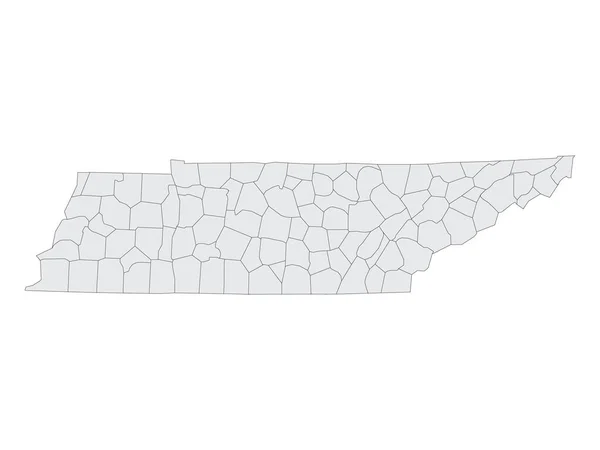 Grey Flat Election Counties Map Usa Federal State Tennessee — стоковий вектор