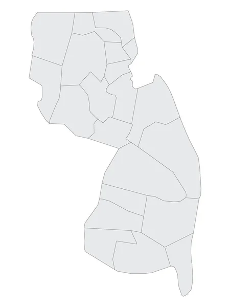 联邦新泽西州灰度平缓选举县地图 — 图库矢量图片