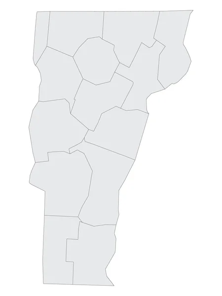 Mapa Dos Condados Eleitorais Grey Flat Estado Federal Vermont — Vetor de Stock