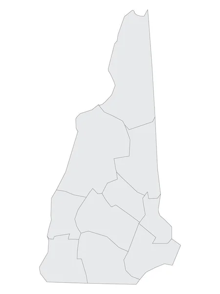 联邦新罕布什尔州灰度平选举县地图 — 图库矢量图片