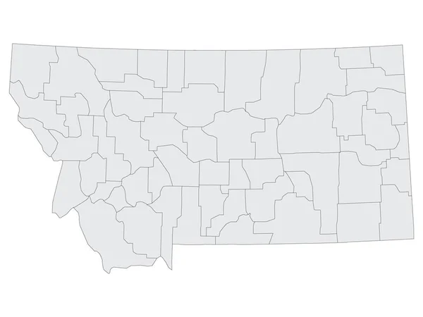 Grey Flat Election Counties Χάρτης Της Ομοσπονδιακής Πολιτείας Της Μοντάνα — Διανυσματικό Αρχείο