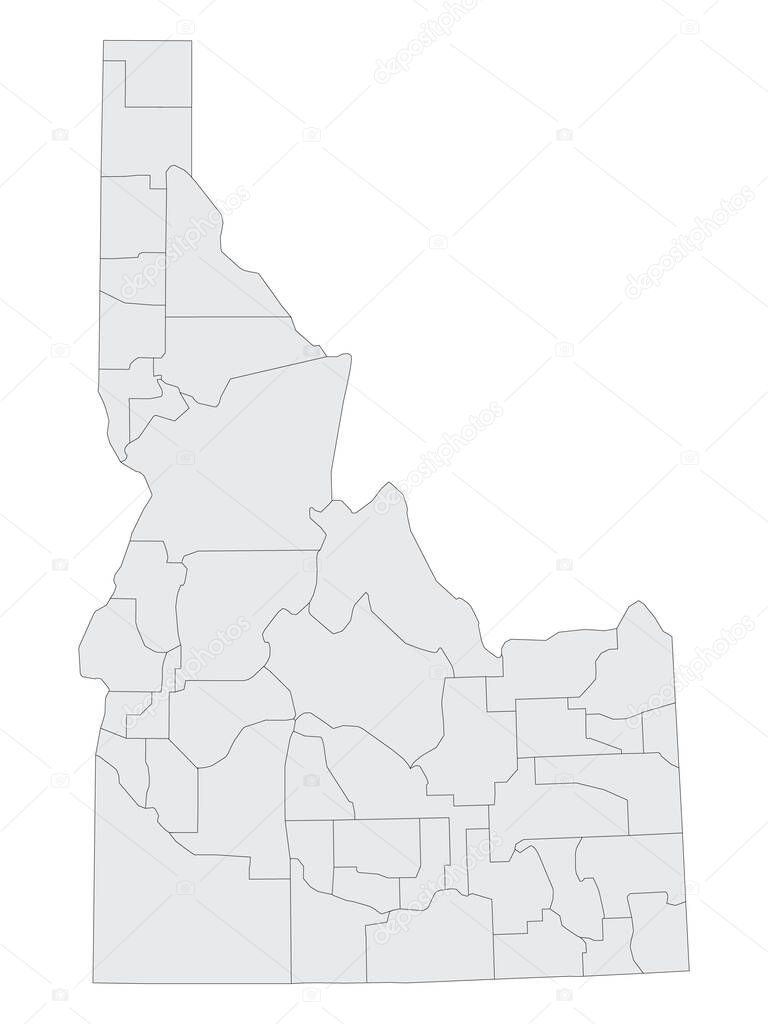 Grey Flat Election Counties Map of the USA Federal State of Idaho