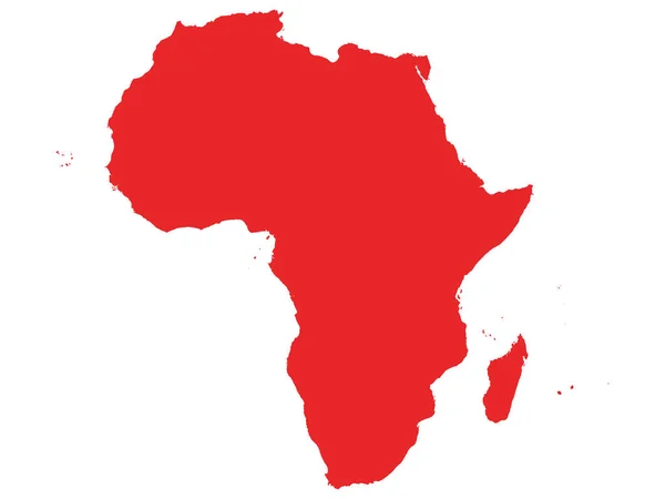 Mapa Rojo Plano África Sobre Fondo Blanco Sin Fronteras Nacionales — Vector de stock