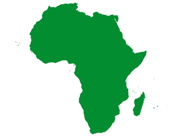 Flat Green Map Africa White Background National Country Borders — 스톡 벡터