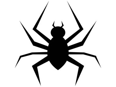 Bir Kara Cadılar Bayramı Silüeti Örümceğinin Vektör Çizimi