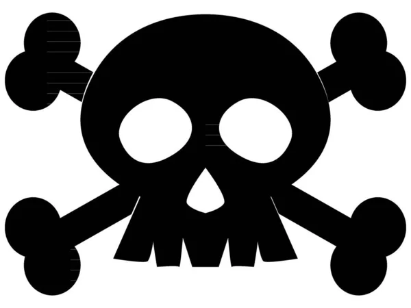 Vector Illustration Black Halloween Silhouette Symbol Skull Bones — стоковий вектор