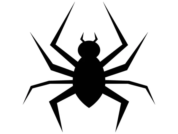 Vektorová Ilustrace Siluety Černého Halloweena Symbol Pavouka — Stockový vektor