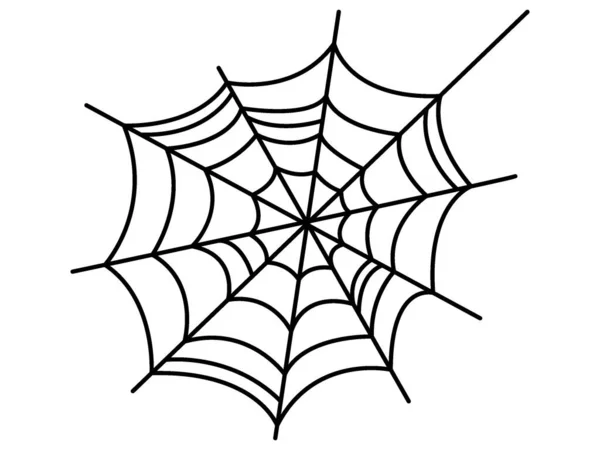 Vektor Illusztráció Egy Fekete Halloween Sziluett Szimbólum Pókháló — Stock Vector