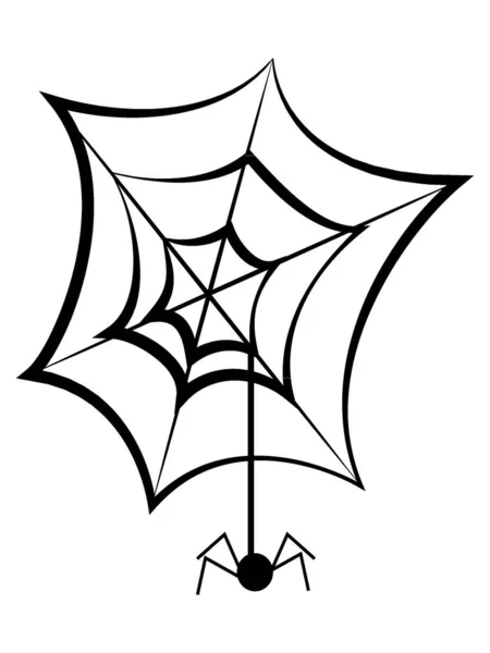 Ilustración Vectorial Una Silueta Halloween Negra Símbolo Spider Web — Archivo Imágenes Vectoriales