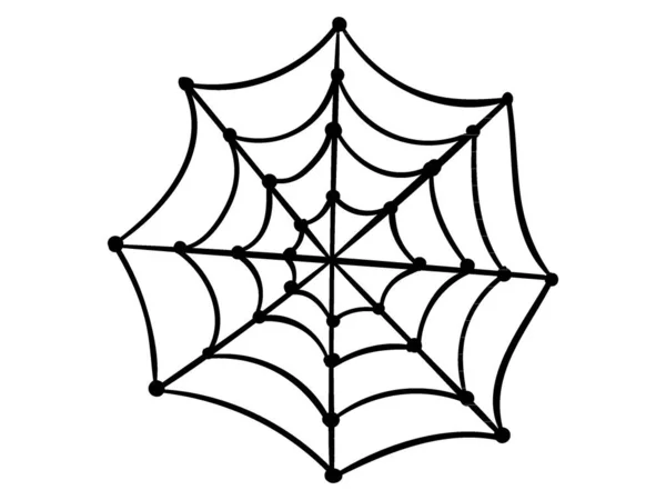 Ilustración Vectorial Una Silueta Halloween Negra Símbolo Spider Web — Vector de stock