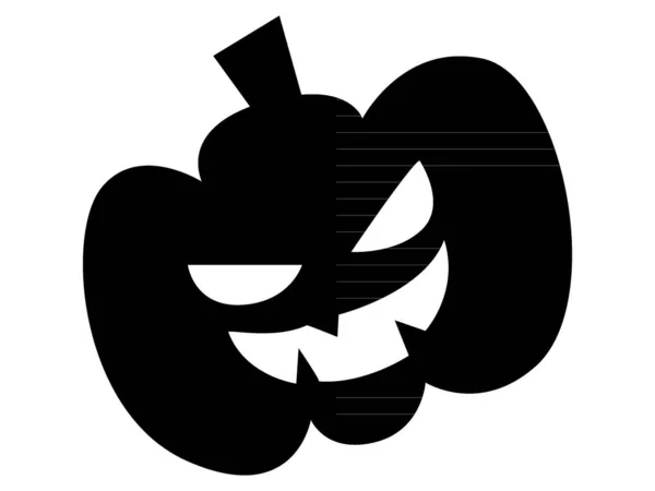 Ilustración Vectorial Una Silueta Negra Halloween Símbolo Calabaza — Vector de stock