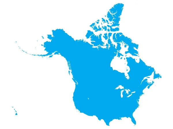 Carte Noire Amérique Nord États Unis Canada Sur Fond Blanc — Image vectorielle