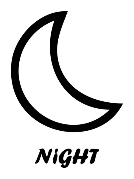 黑色及白色夜间象征天气图标 — 图库矢量图片