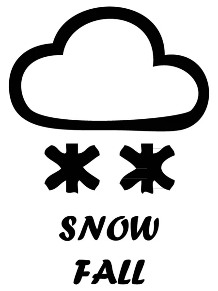 Символ Снегопада Черно Белая Икона — стоковый вектор