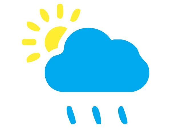 Color Weather Forecast Icon Rain Sun — Stock Vector
