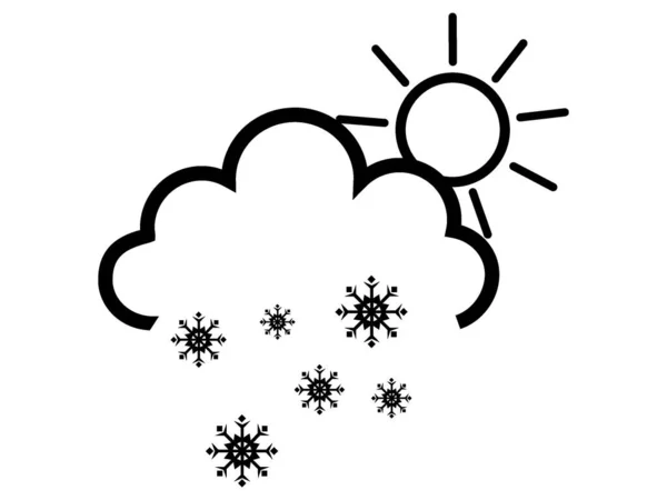 Черно Белая Погода Предвещает Солнечную Погоду Снегом — стоковый вектор